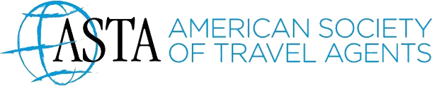 ASTA logo: American Society of Travel Agents with a globe graphic on the left