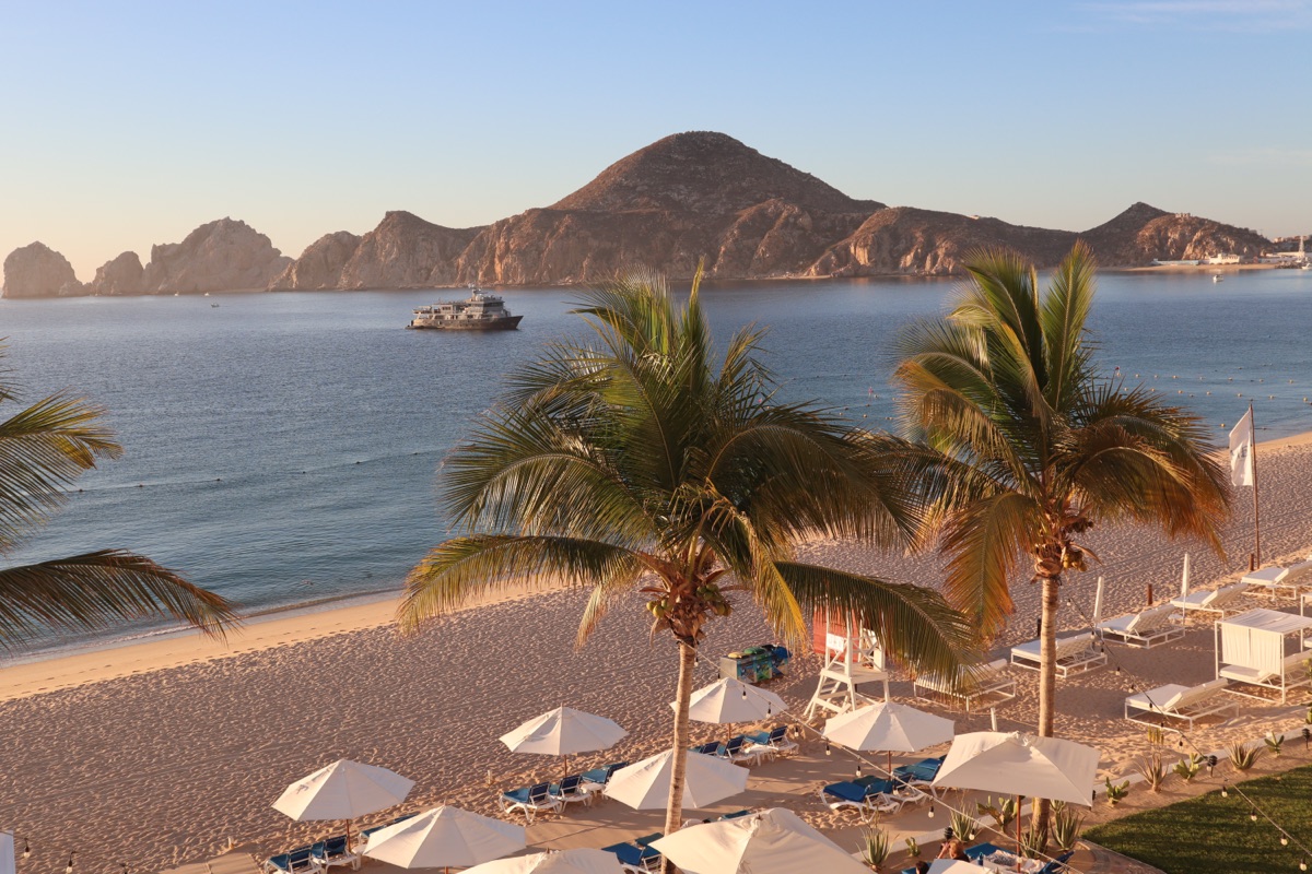 View across the bay to the cape of the bay of Sea of Cortez in Los Cabos Cabo San Lucas Mexico | Holiday Planit Cabo San Lucas